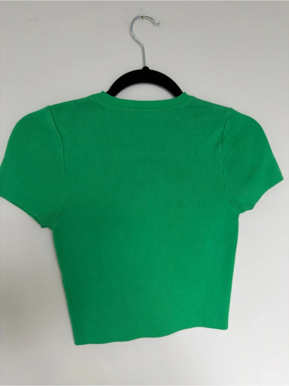 Zara Bright Green Short-Sleeve Knit Tee - Picture 3 of 3